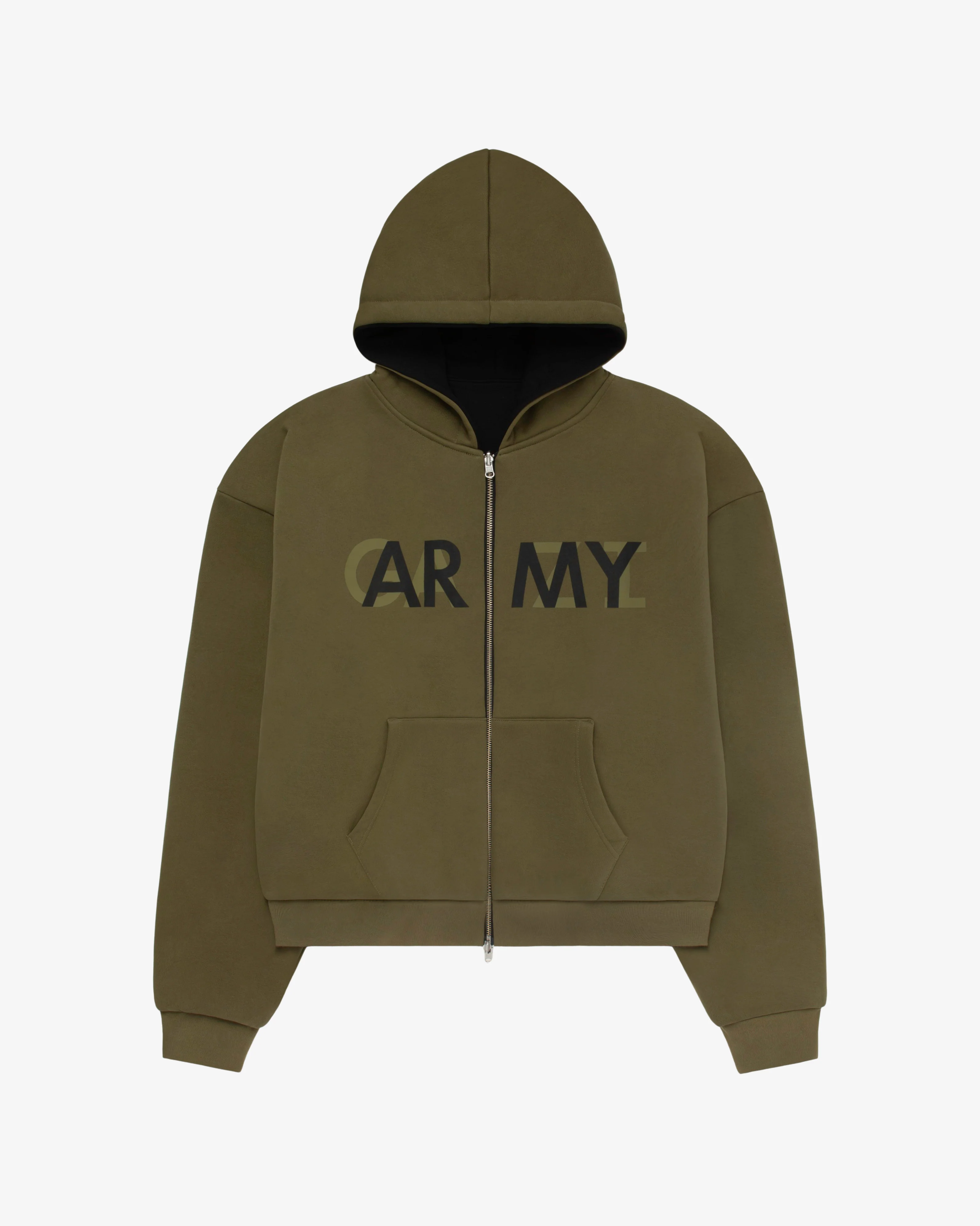 Army/Press Reversible Zip Hoodie