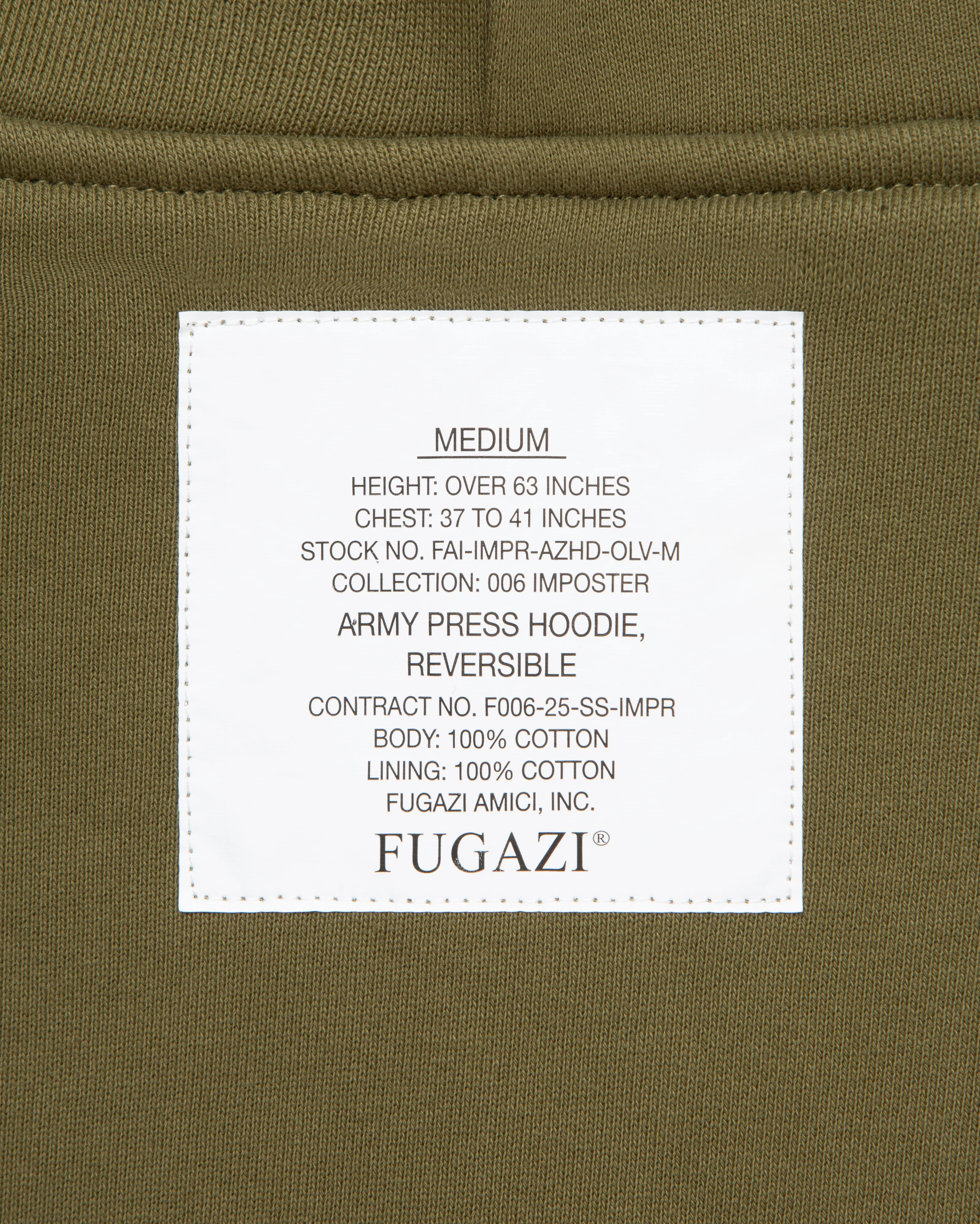 Army/Press Reversible Zip Hoodie - Image 5