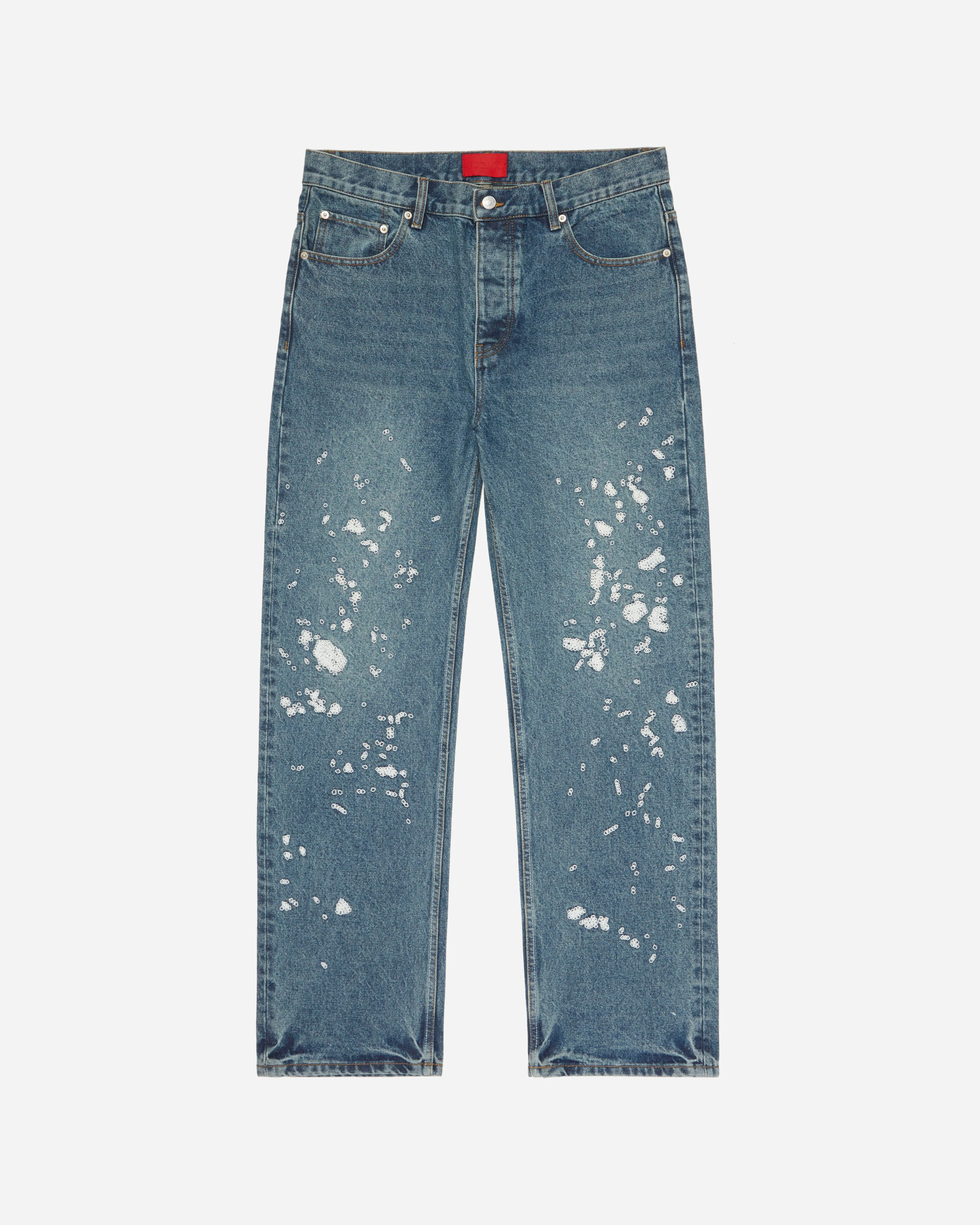 Chain Splatter Jeans Dark Washed