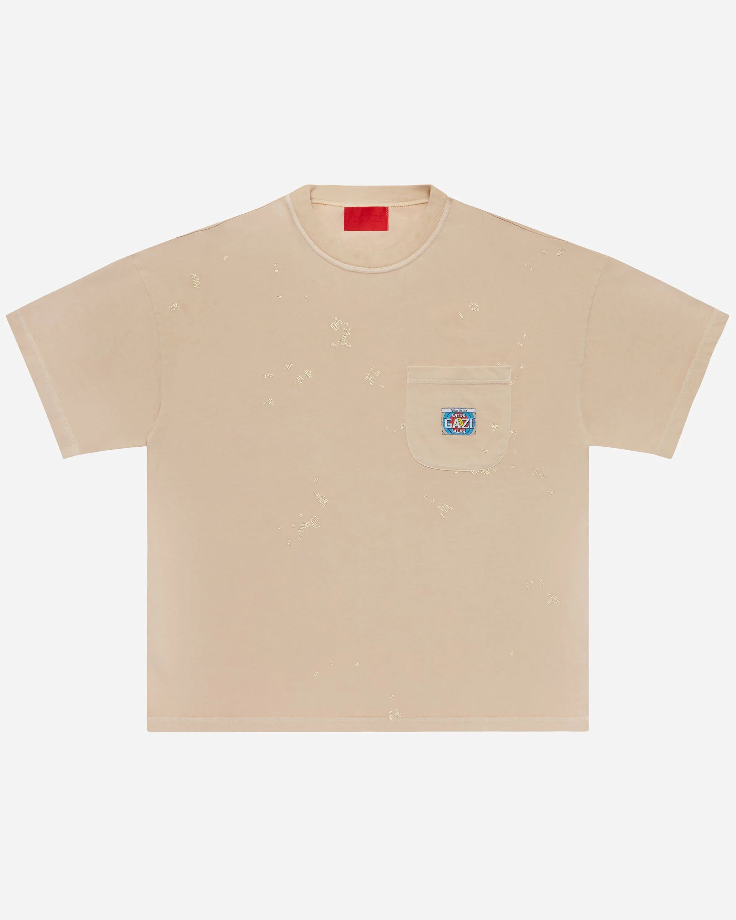 Chain Splatter Pocket Tee Sand