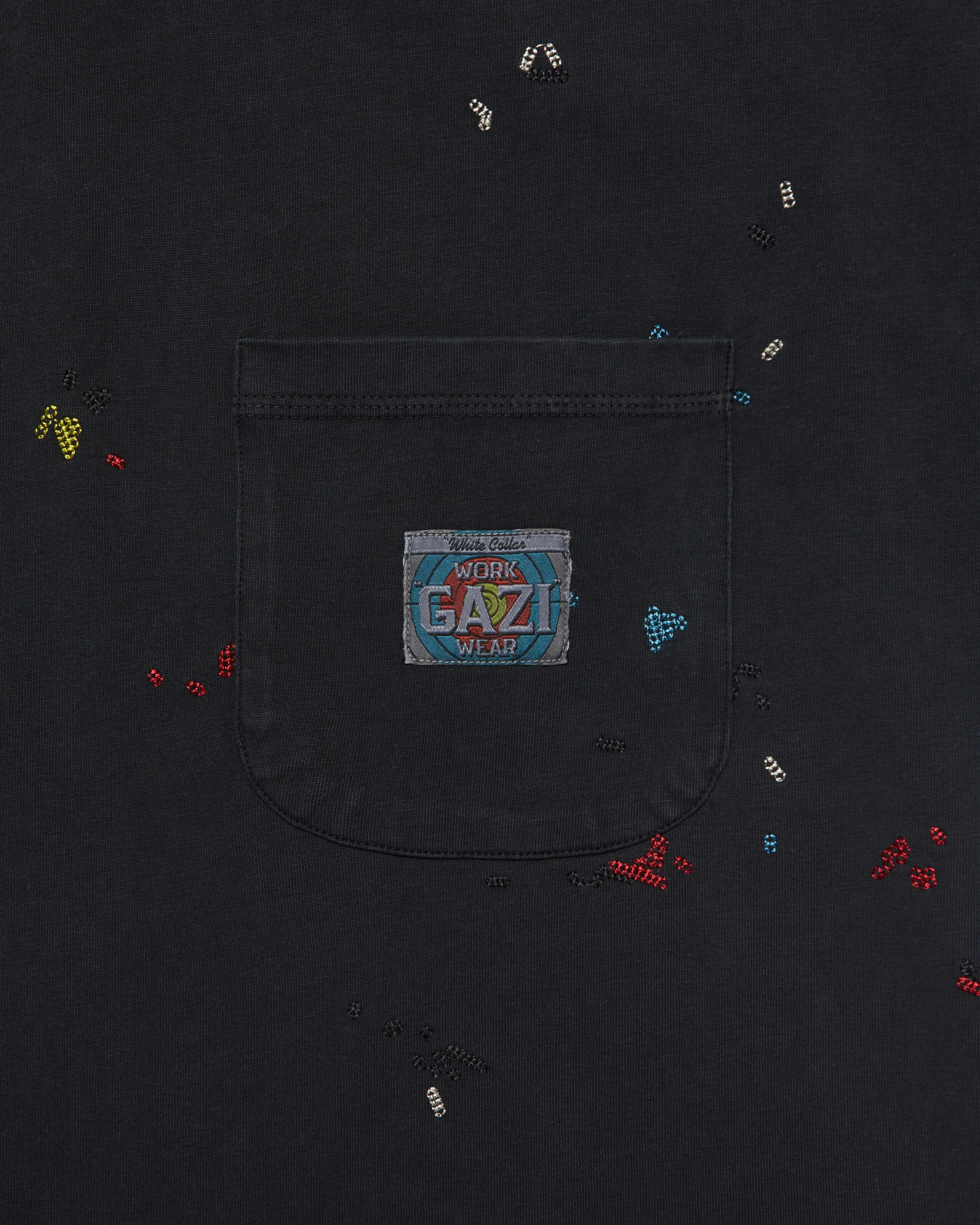 Chain Splatter Pocket Tee Washed Black - Image 2