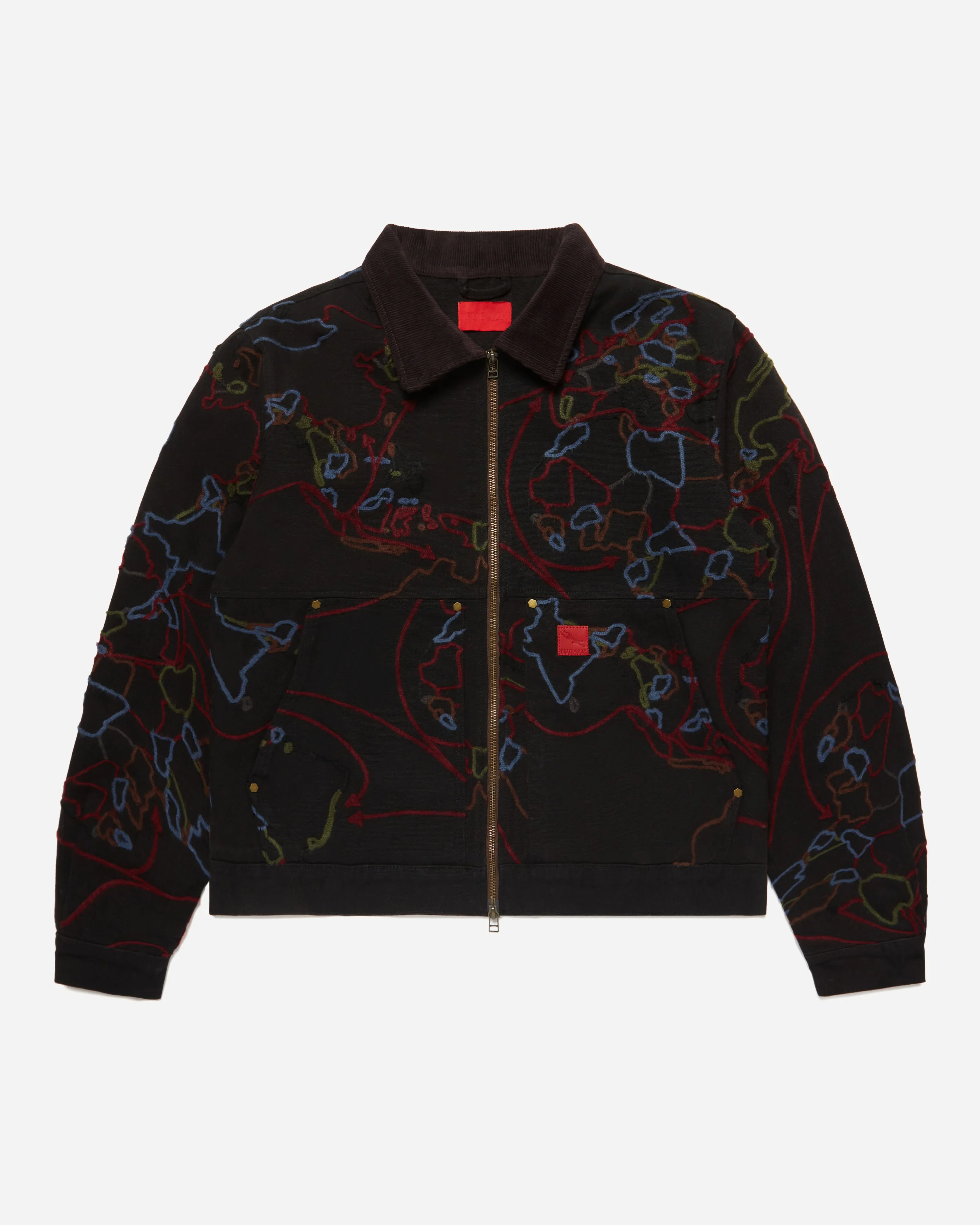 Chain Stitch Trade Route Work Jacket Black