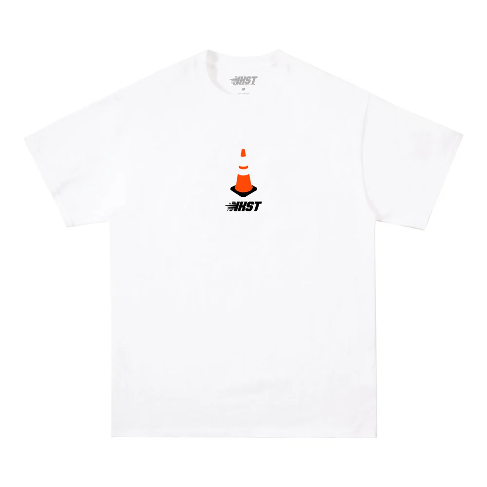 white tshirt with cone on it
