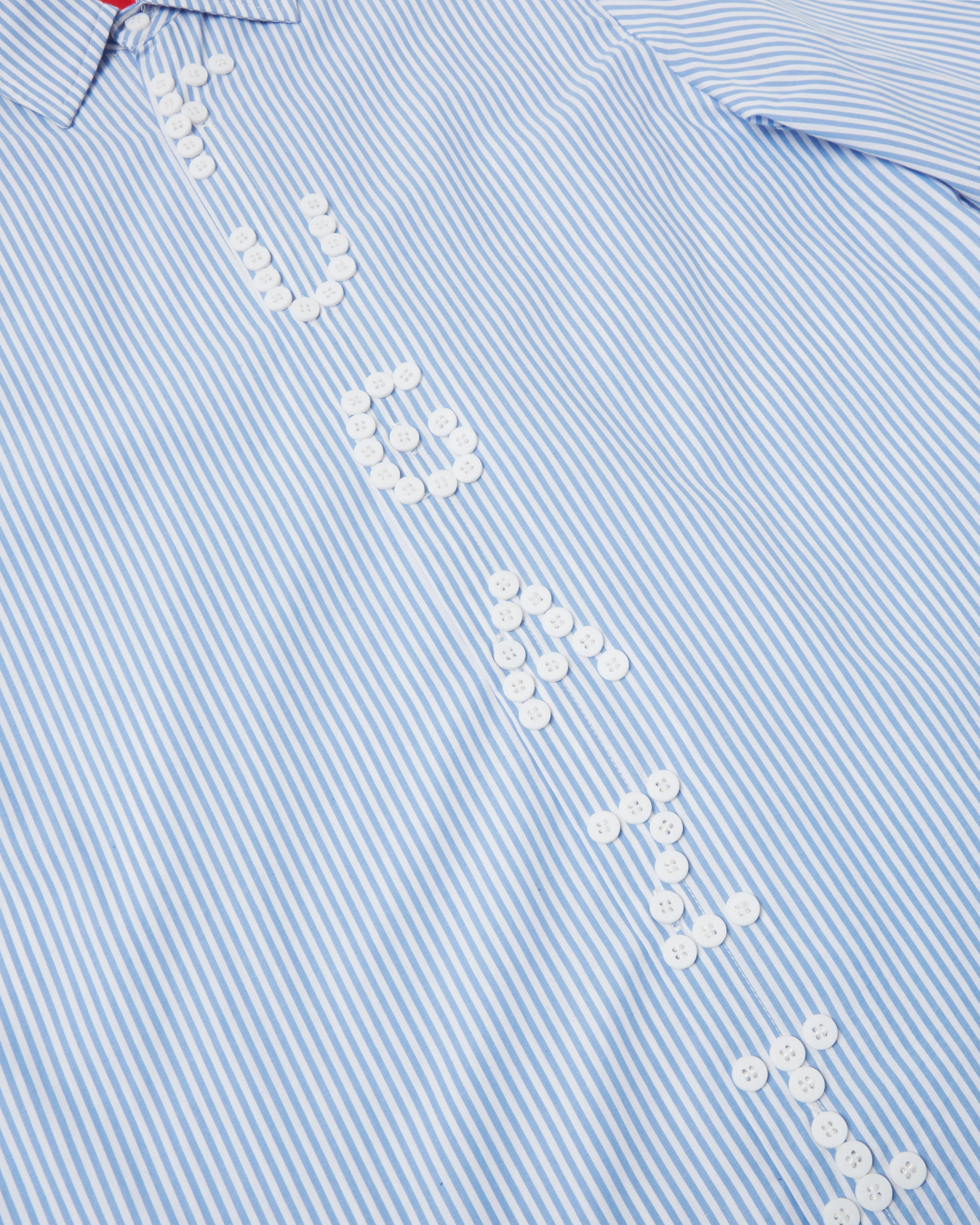 Letter Button Up Blue Stripe - Image 2