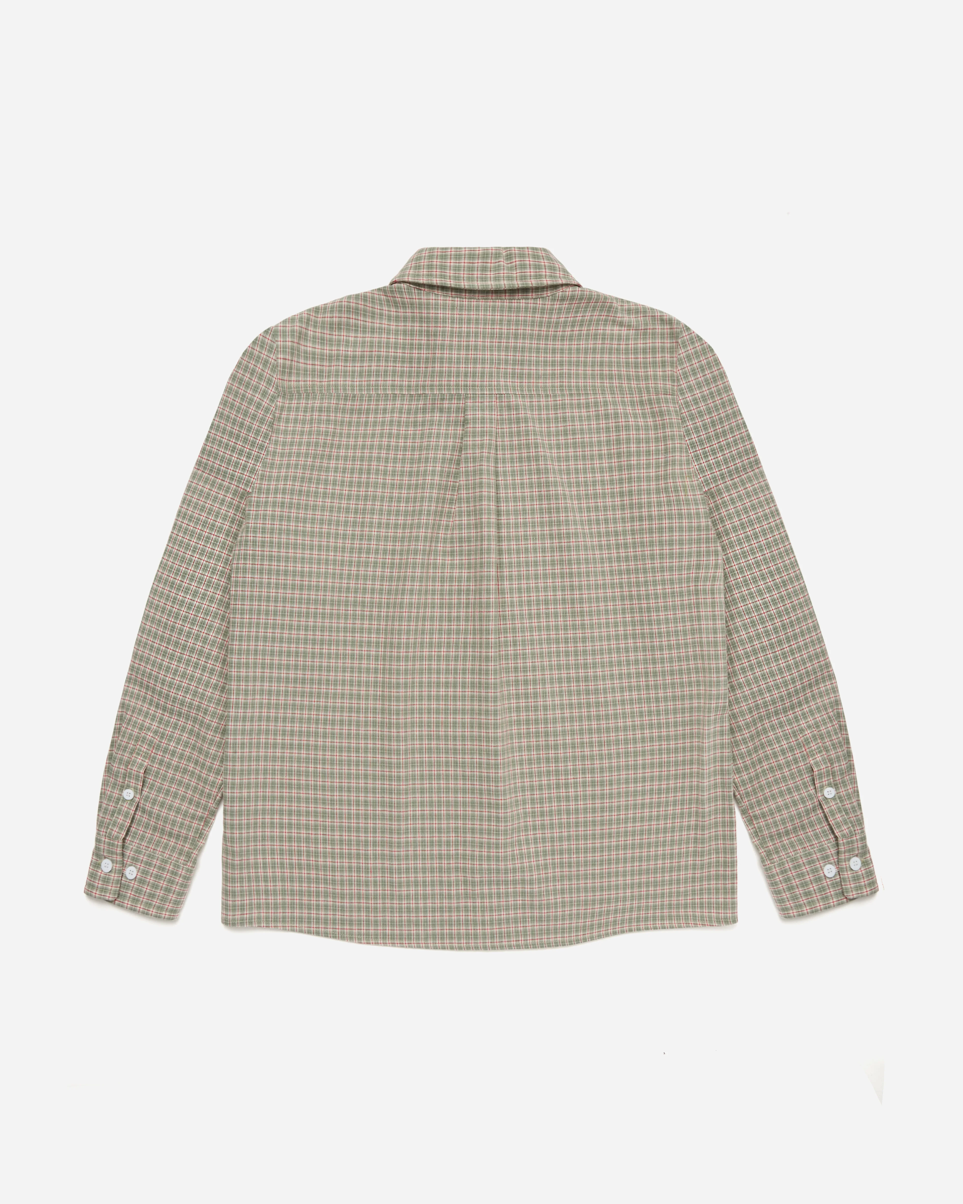 Letter Button Up Green Plaid - Image 3