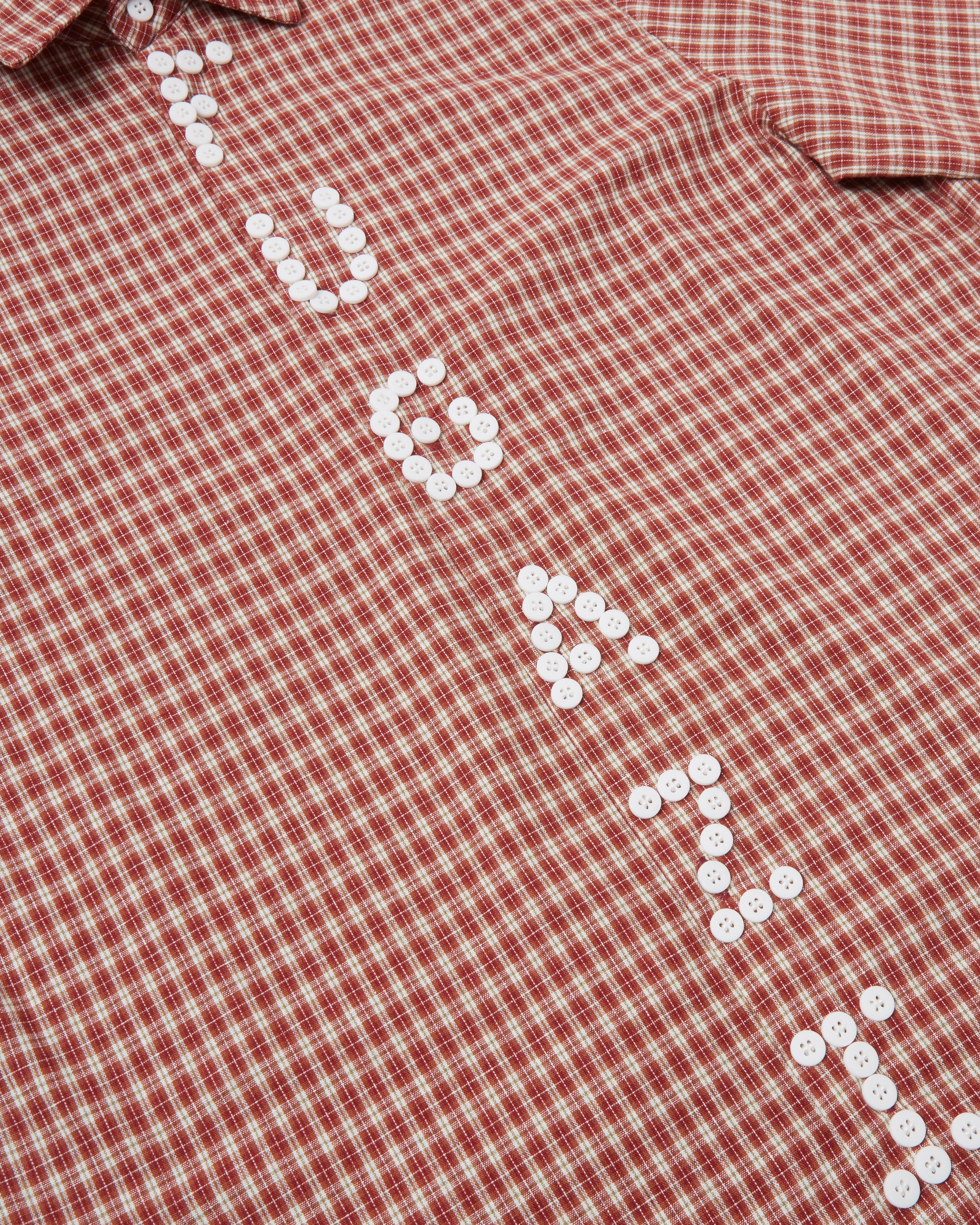 Letter Button Up Red Plaid - Image 2