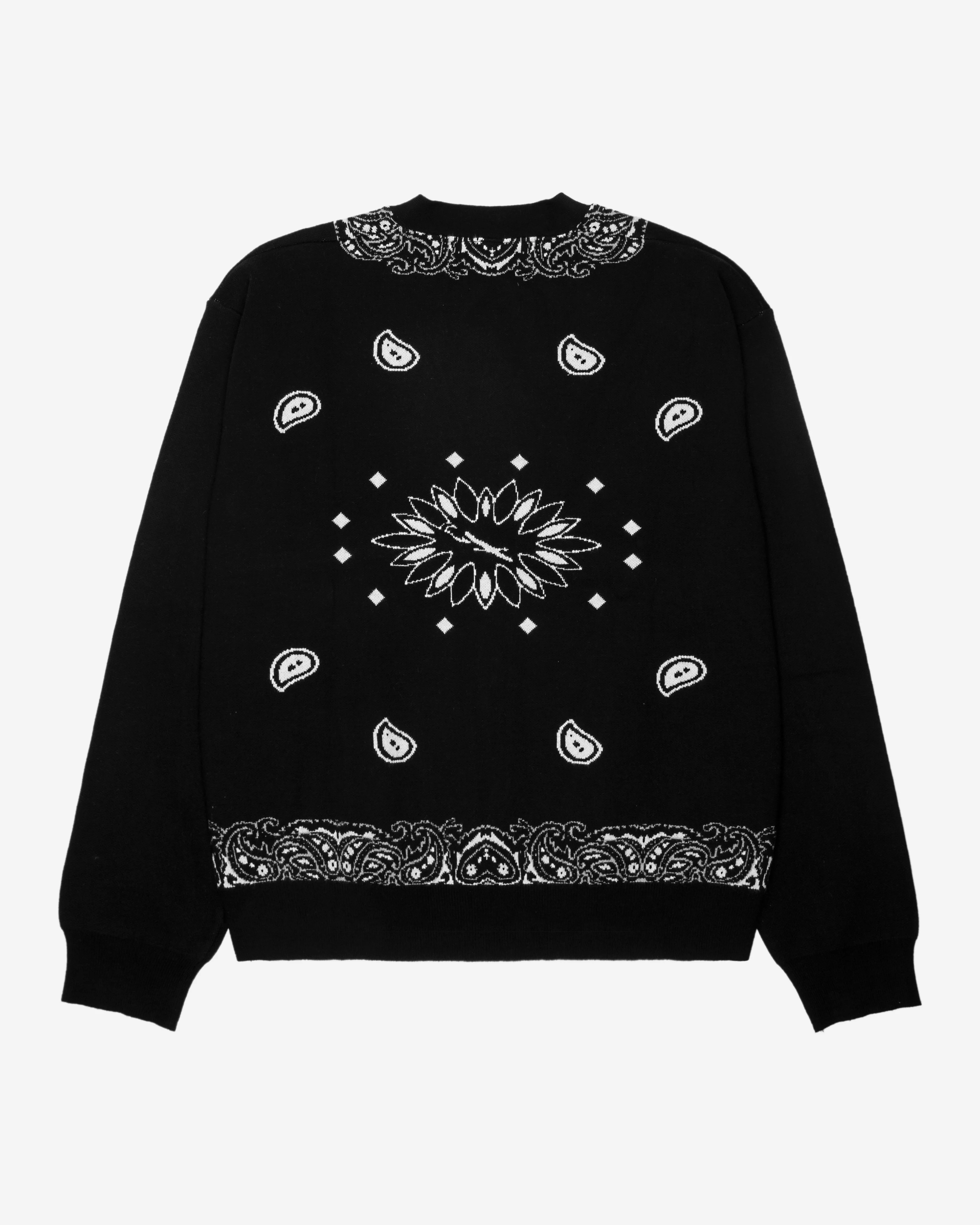 Paisley Knit Cardigan Black - Image 3
