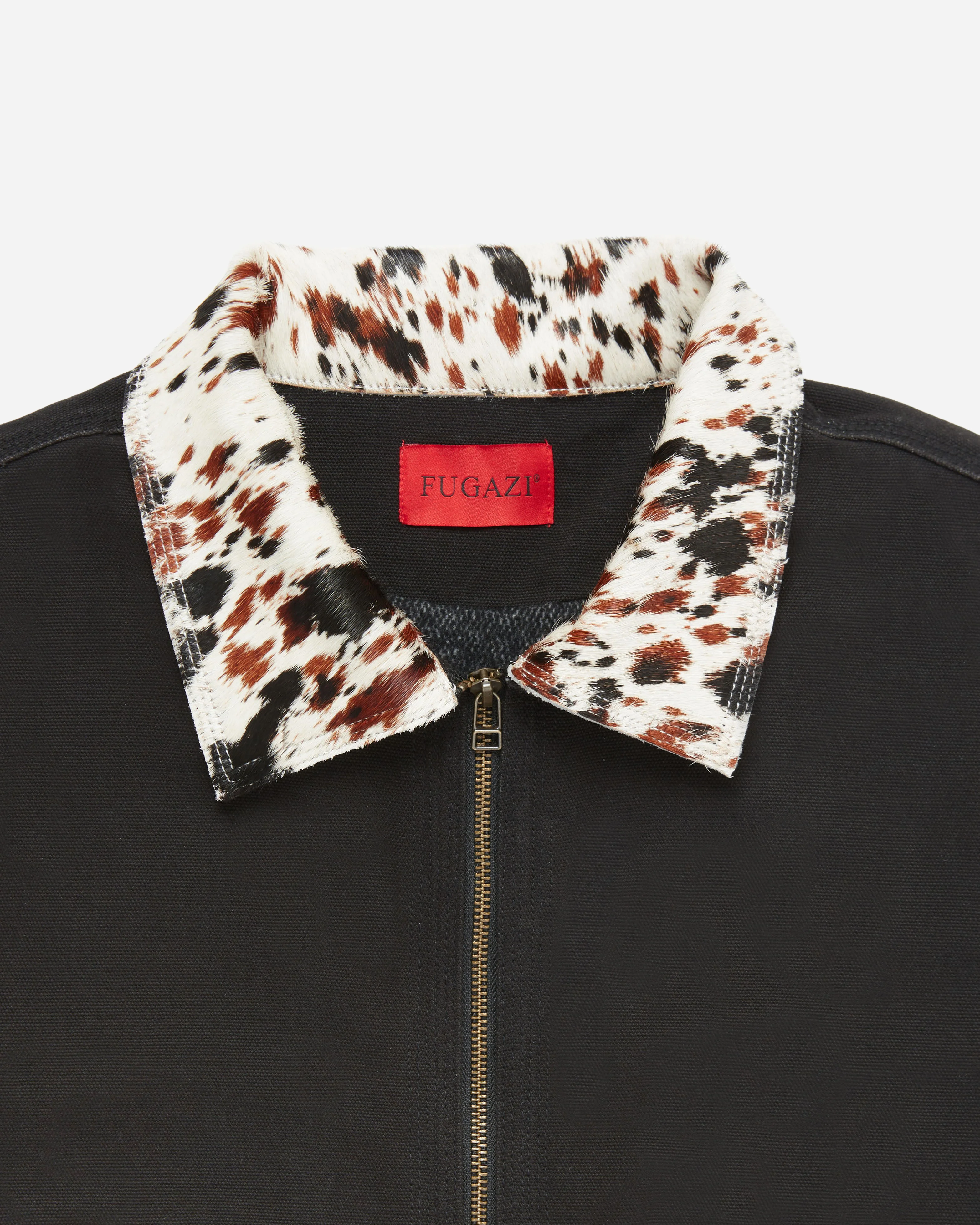 Pony Collar Work Jacket Washed Black - Image 2