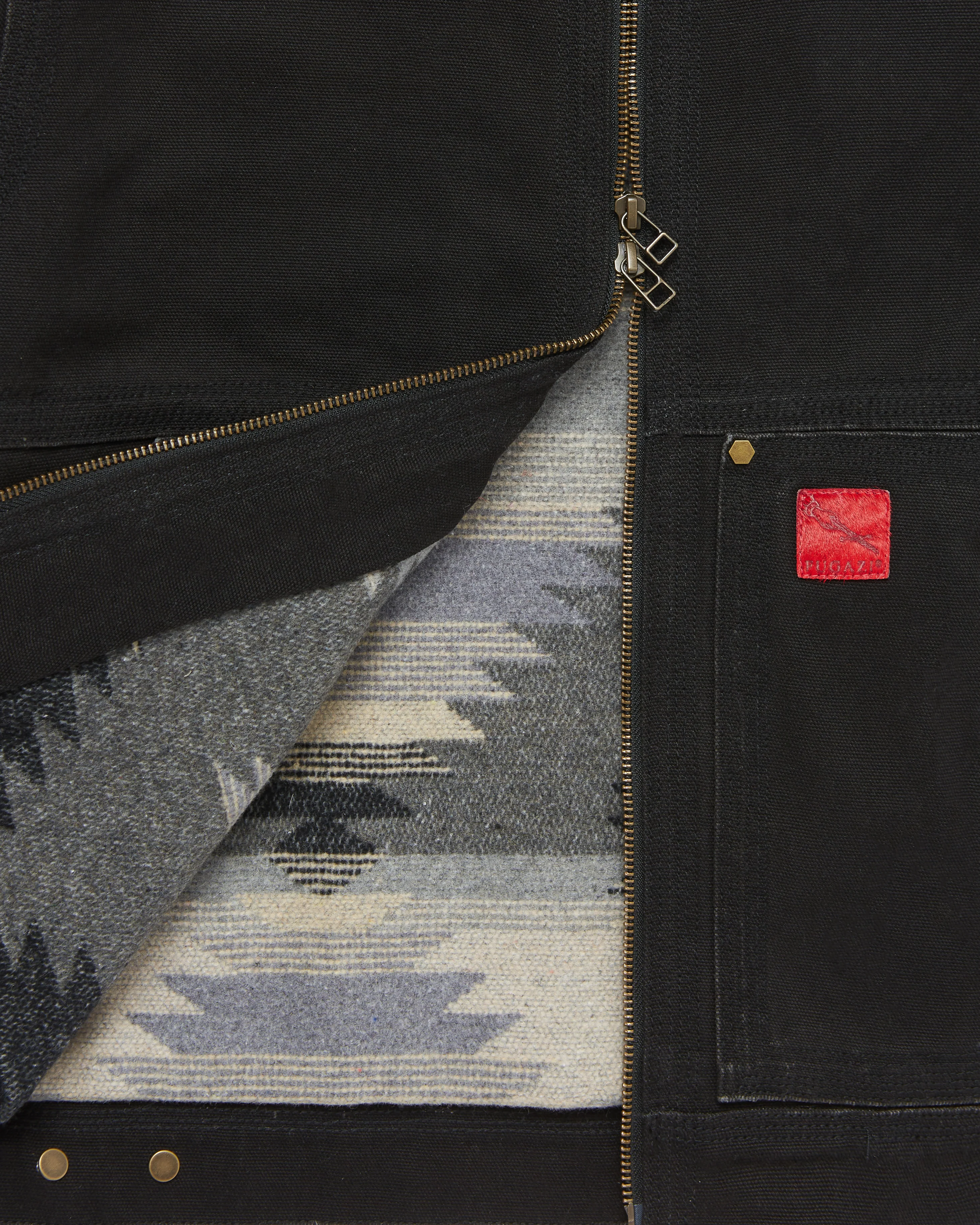 Pony Collar Work Jacket Washed Black - Image 3