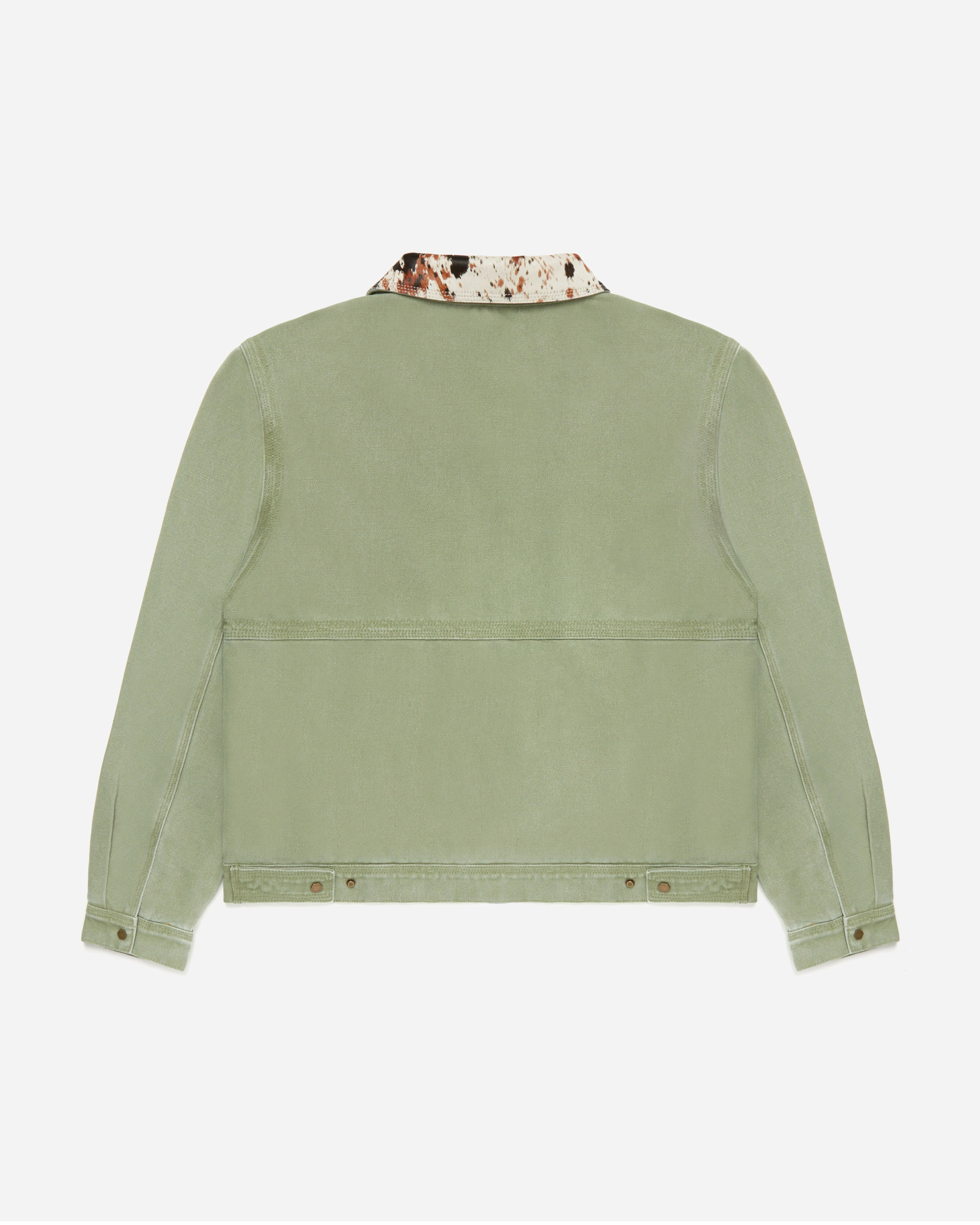 Pony Collar Work Jacket Washed Olive - Image 5