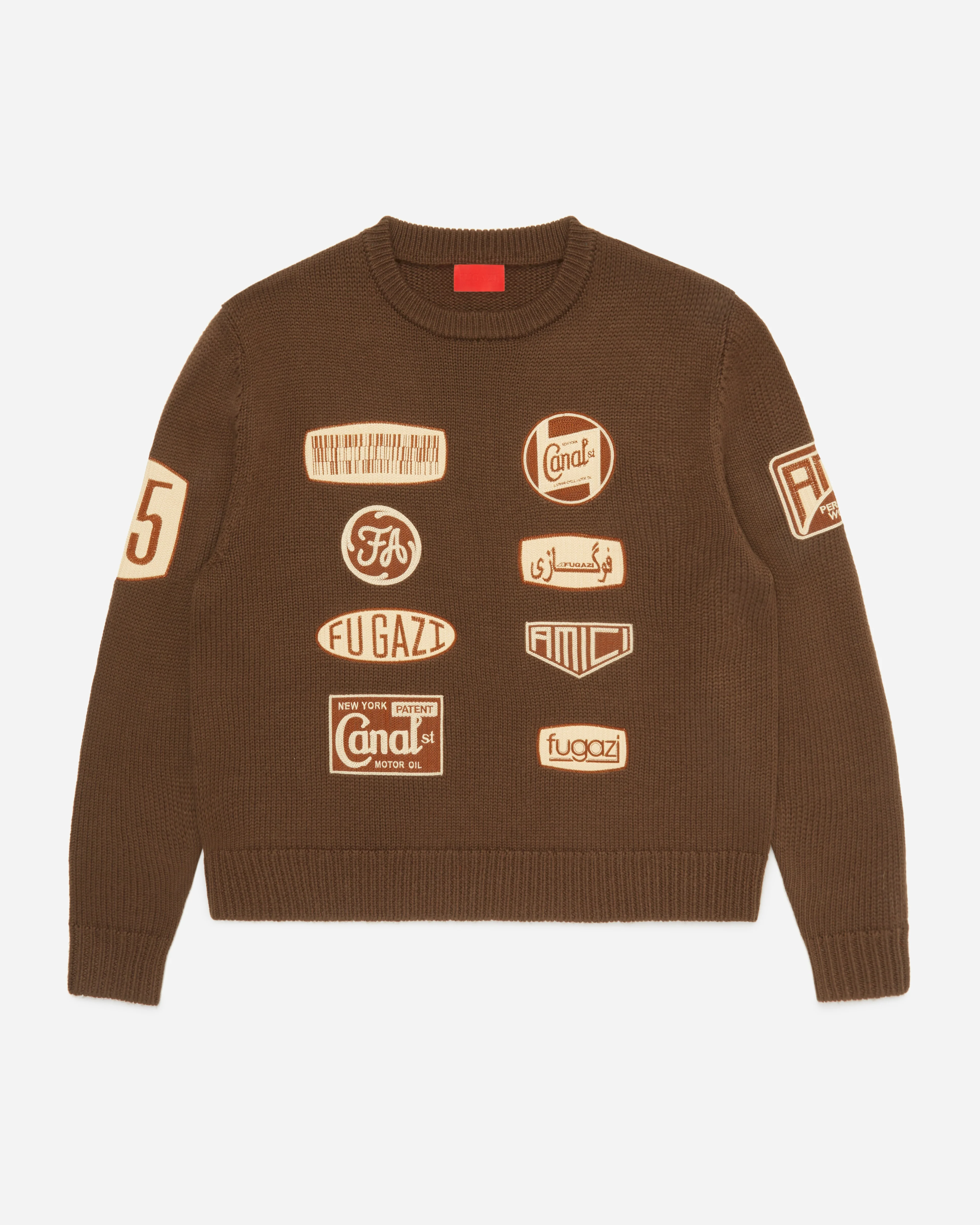 Racing Knit Sweater Brown
