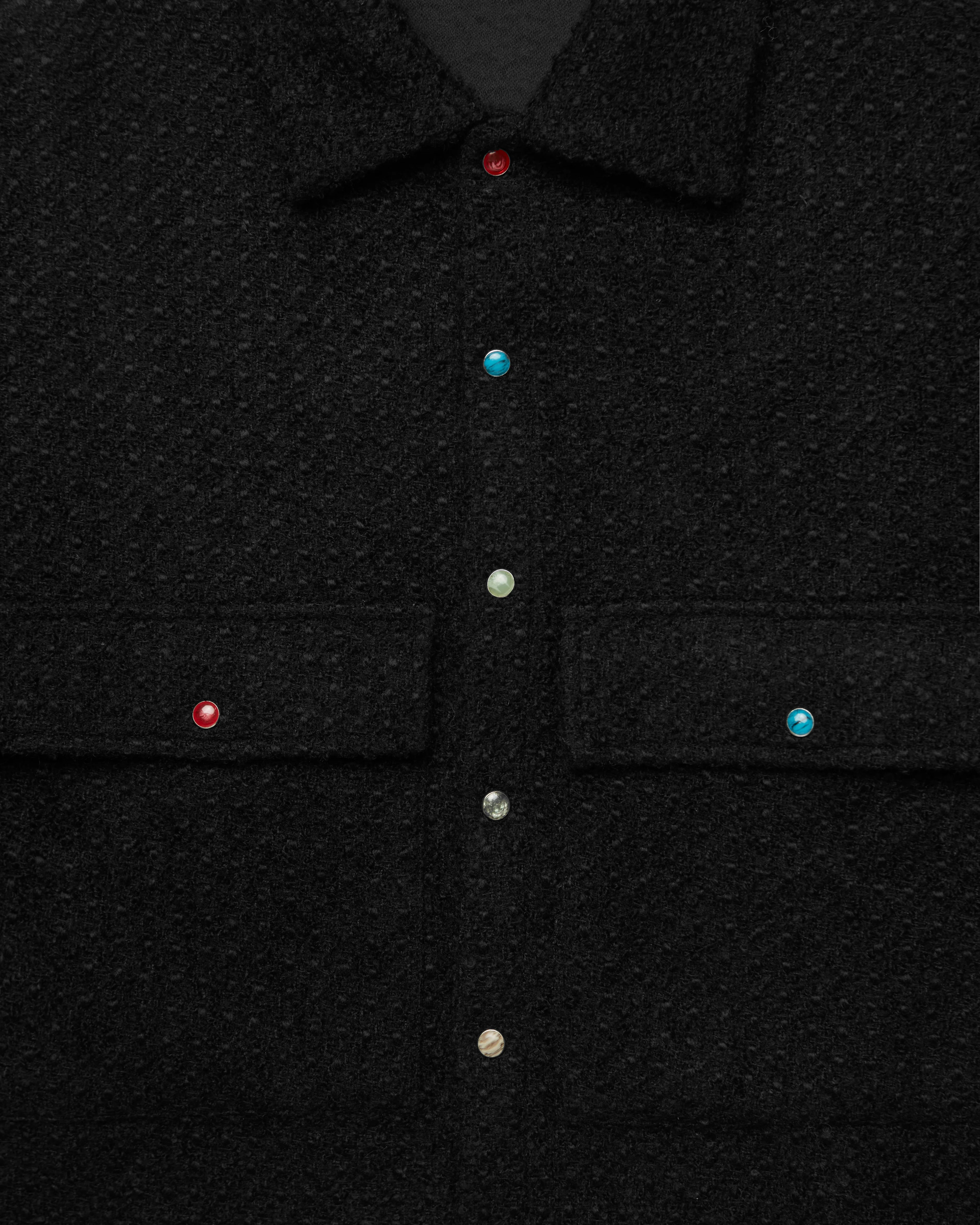 Random Snap Tweed Overshirt Black - Image 2
