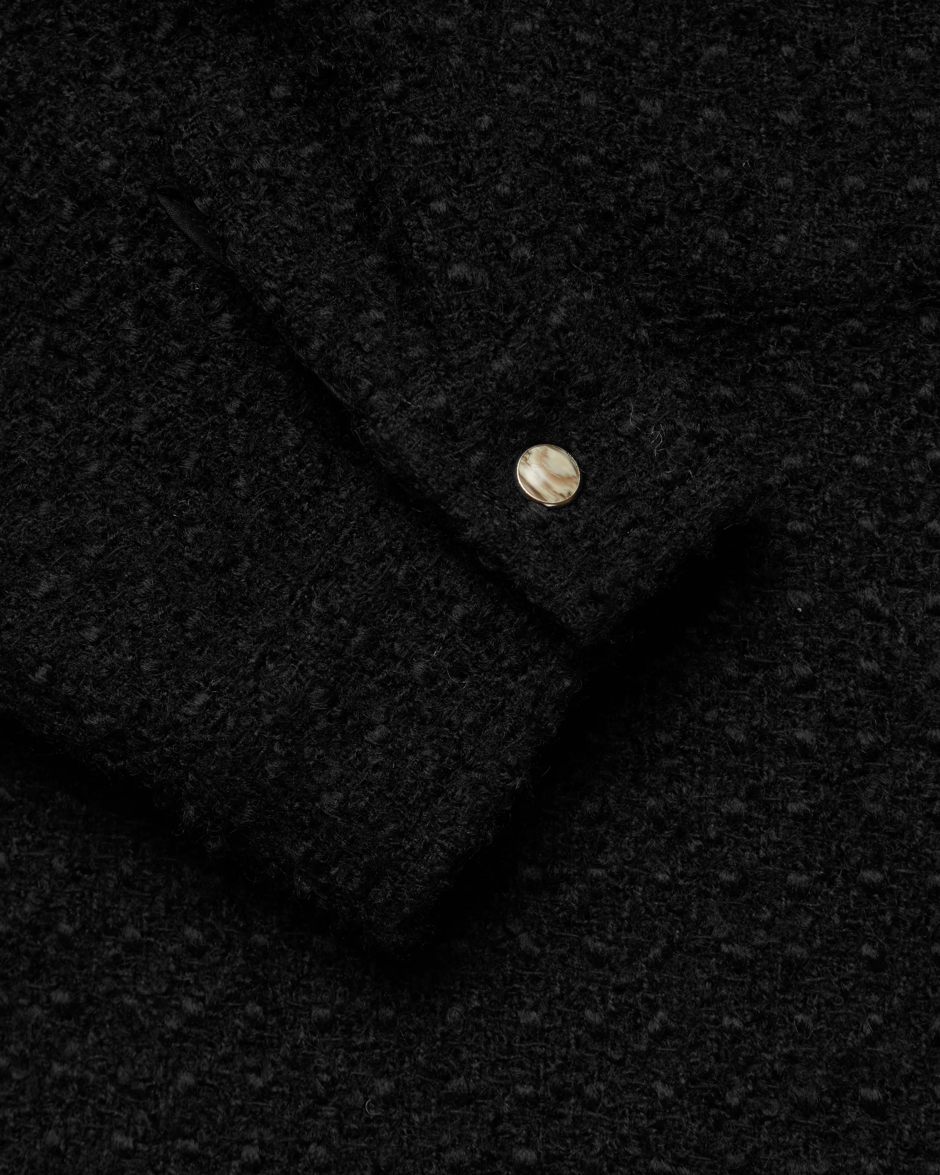 Random Snap Tweed Overshirt Black - Image 3