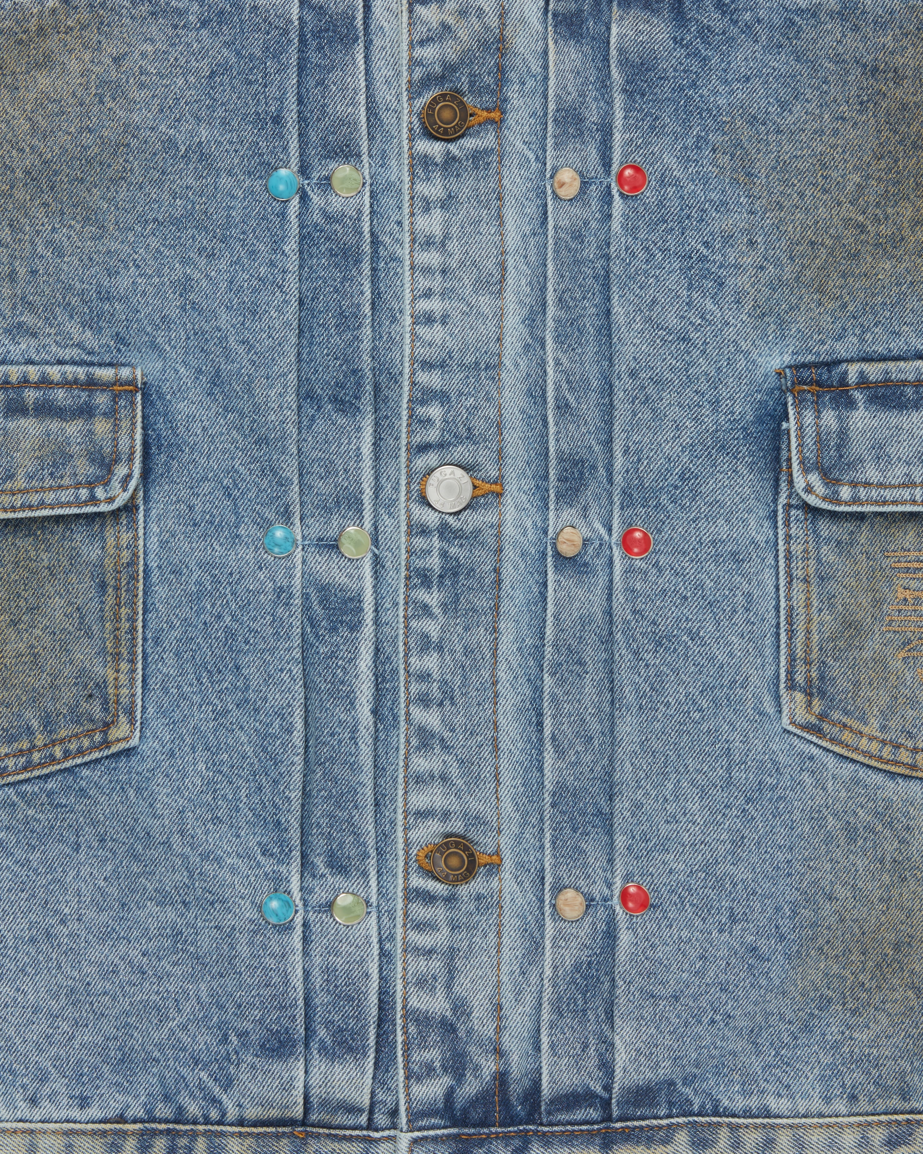 Stone Rivet Denim Jacket Mud Washed - Image 2