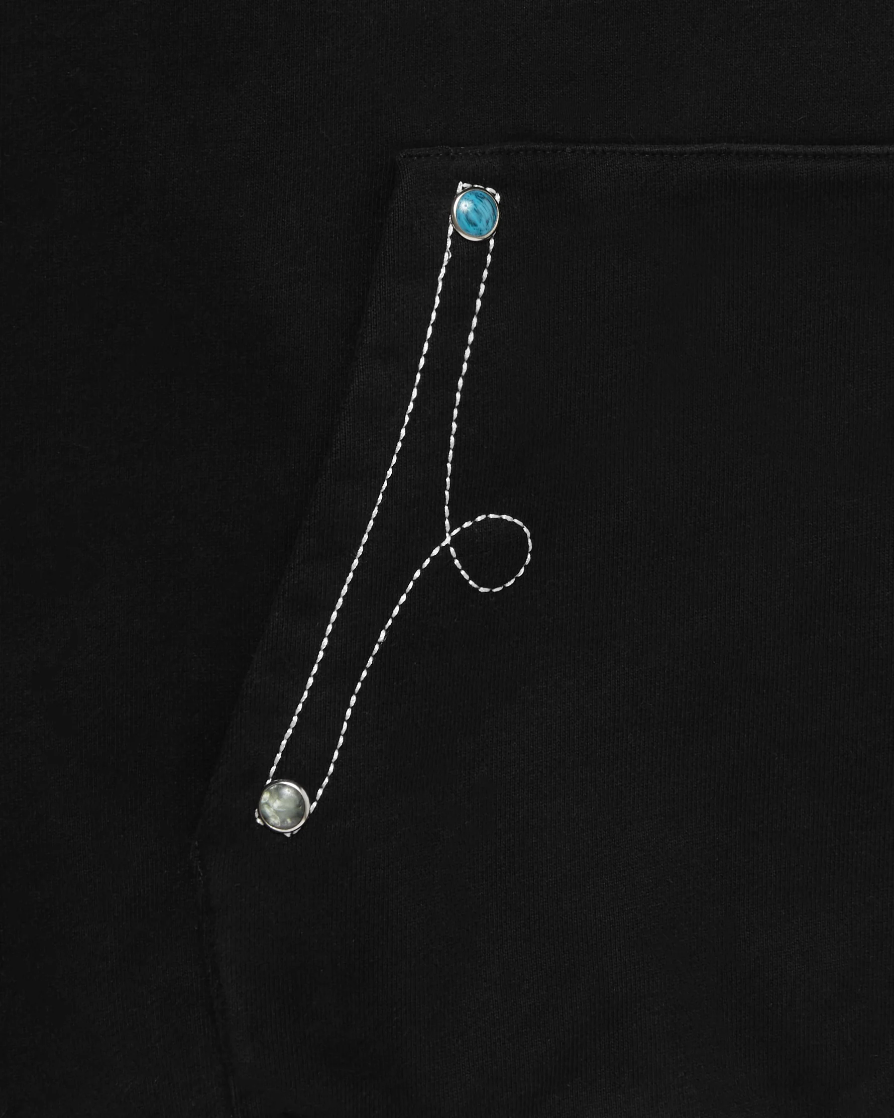 Stone Rivet Hoodie Washed Black - Image 3