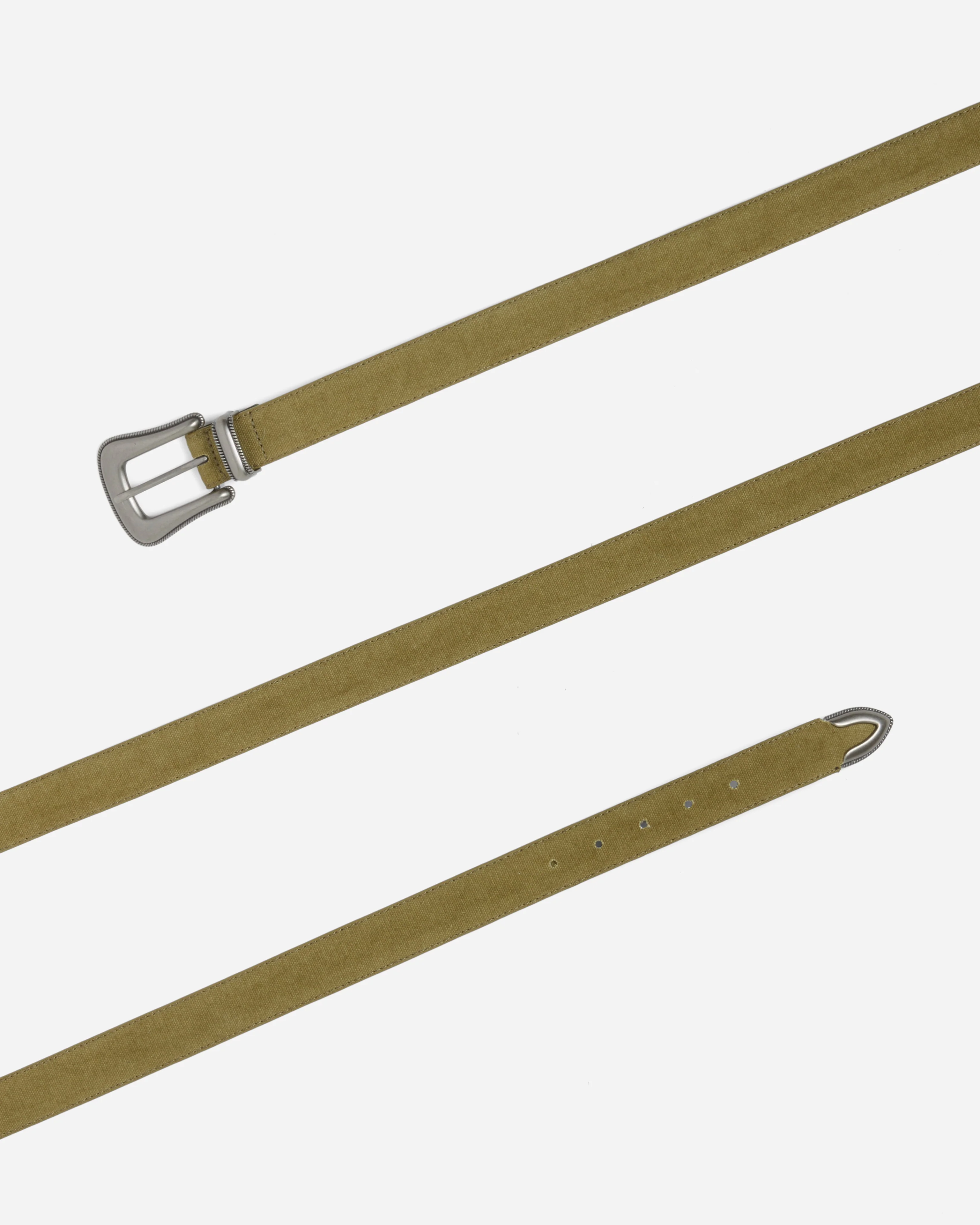 Thin Western Belt Olive Canvas - Image 2