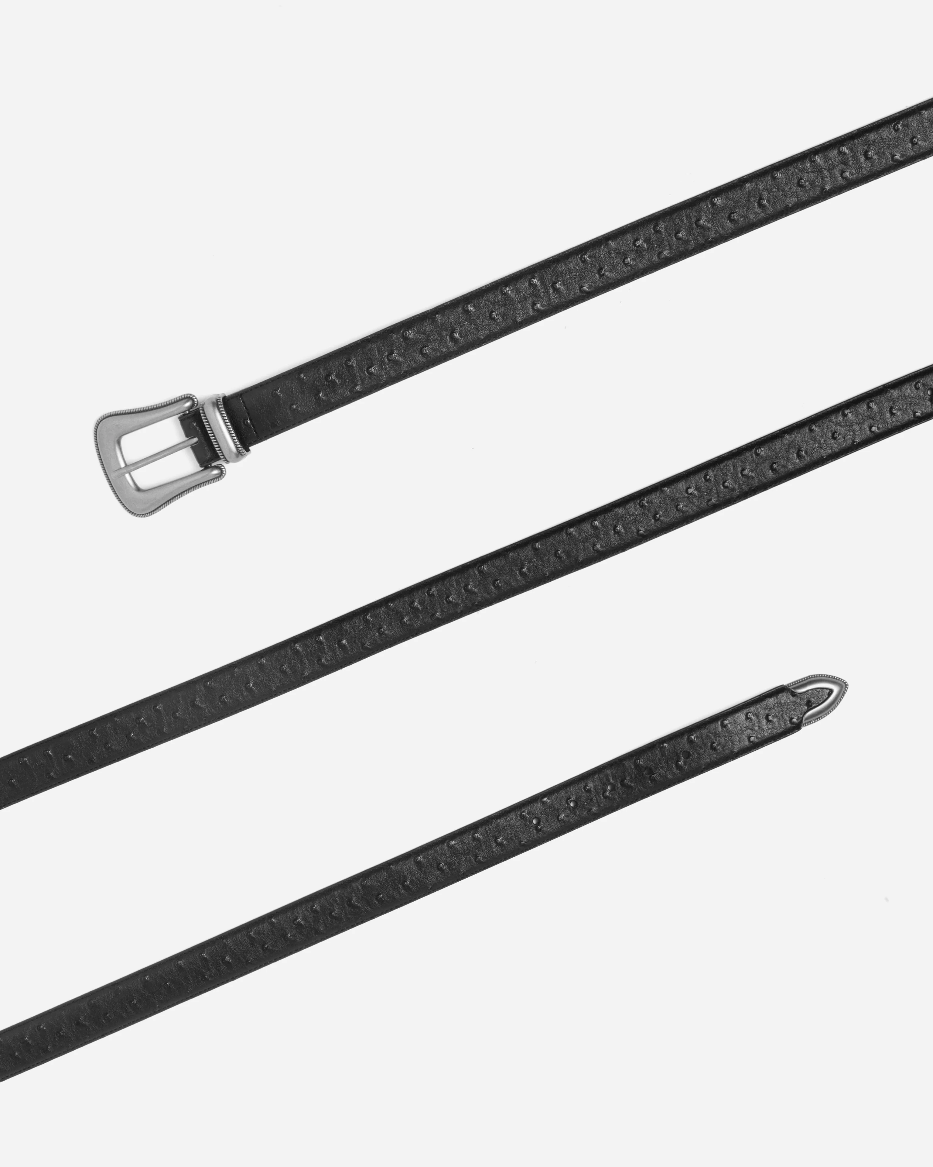 Thin Western Belt Ostrich Black - Image 2