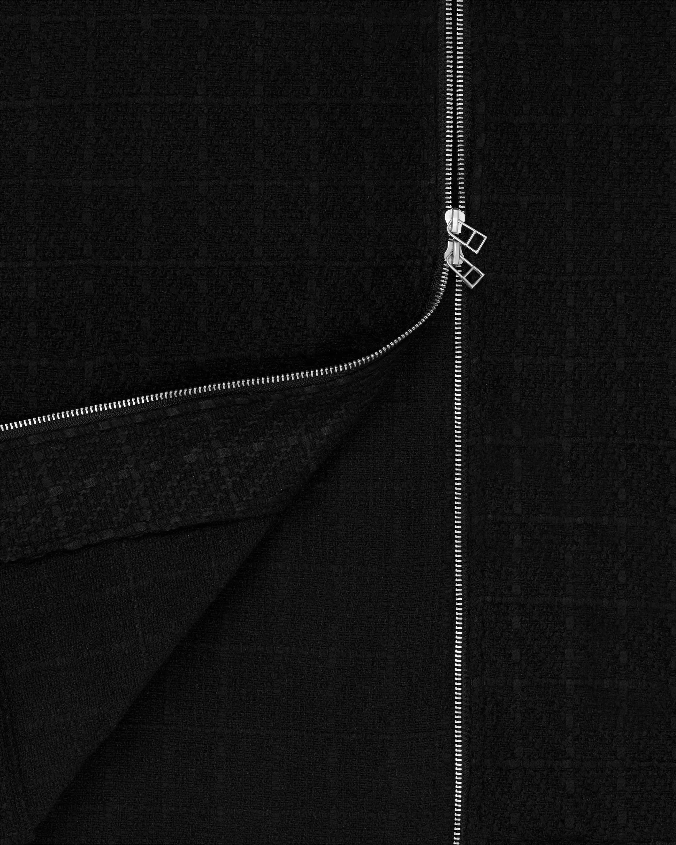 Tweed Zip Hoodie Black - Image 3