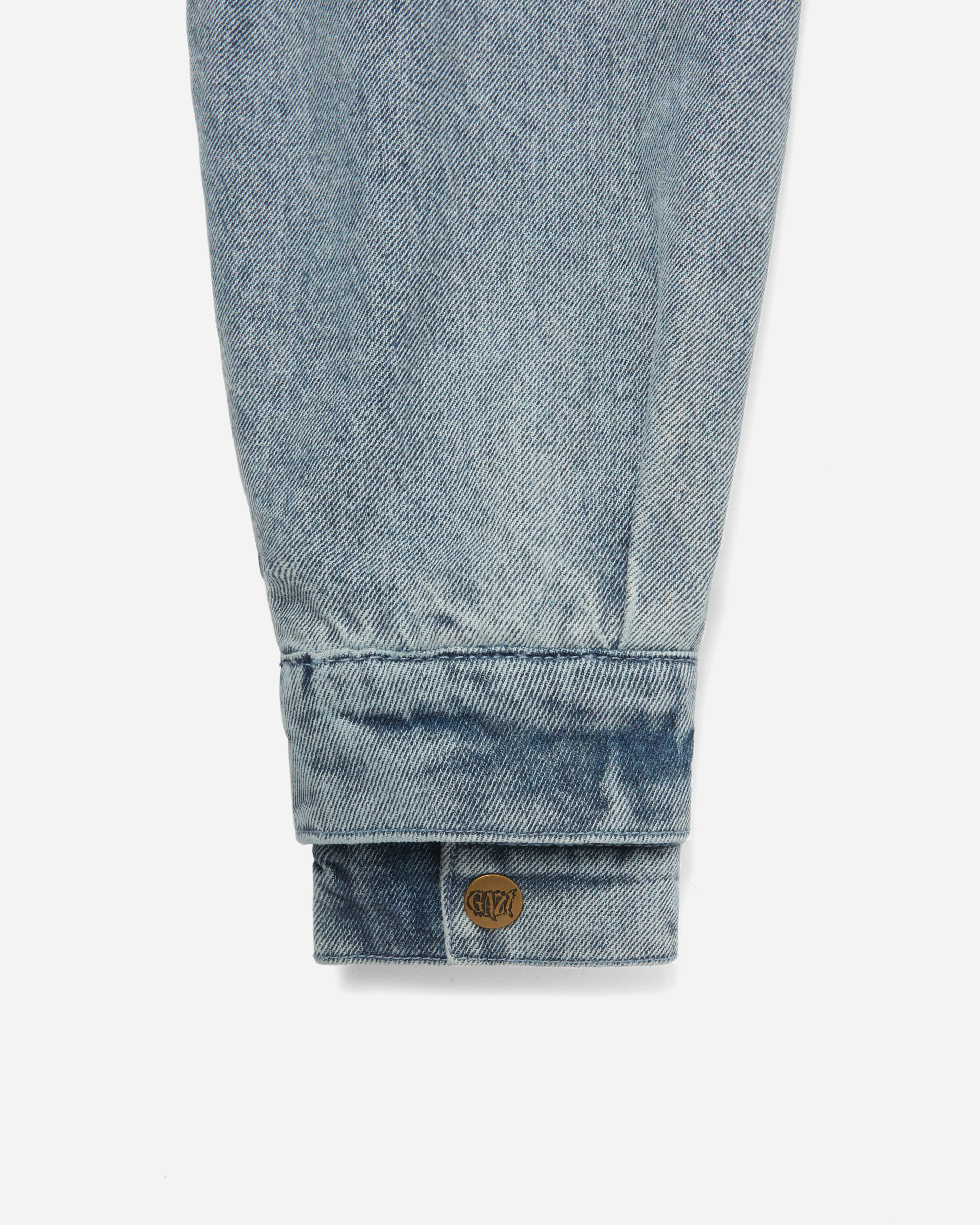 Western Snap Denim Jacket Light Washed - Image 6