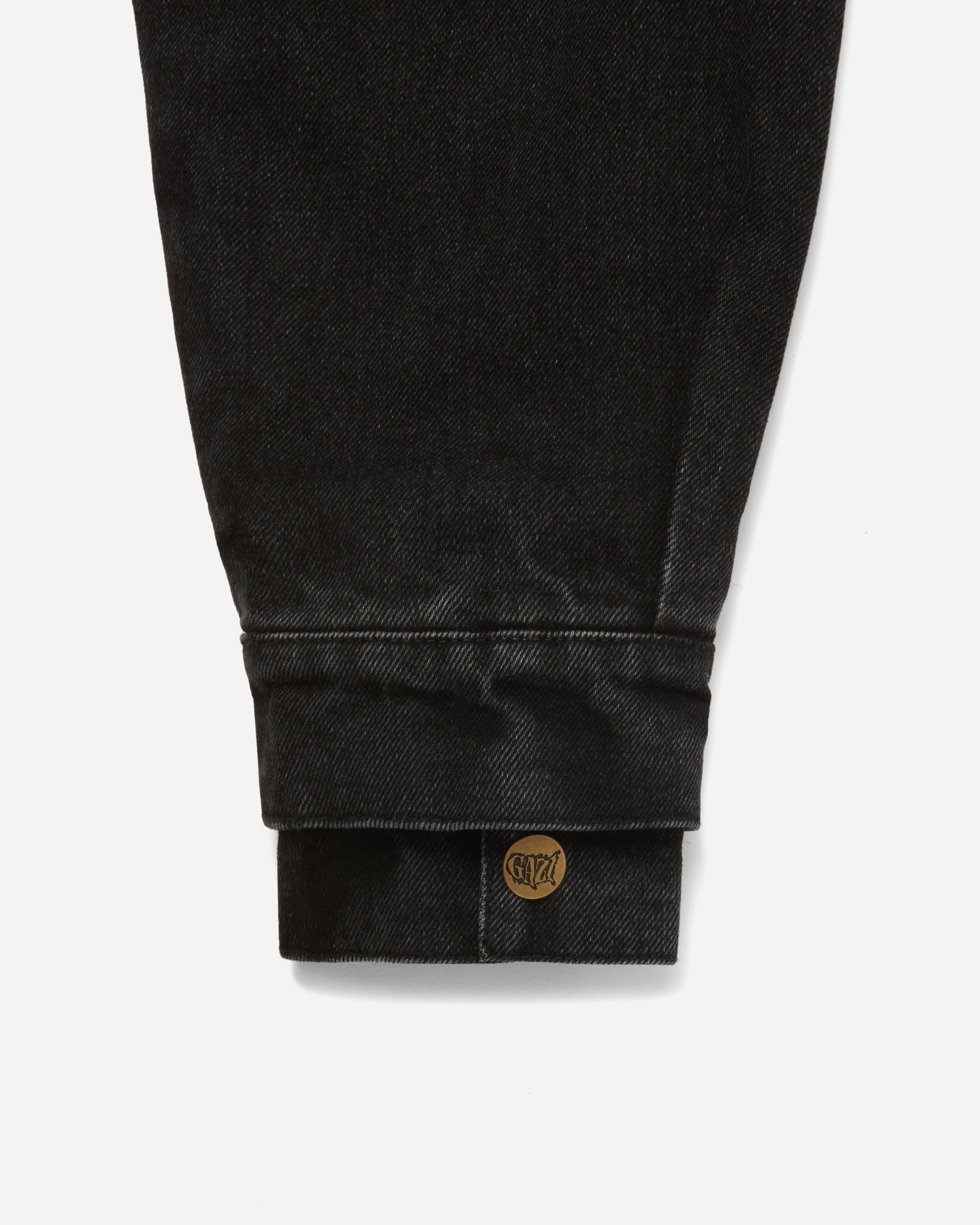 Western Snap Denim Jacket Black/Tweed - Image 4