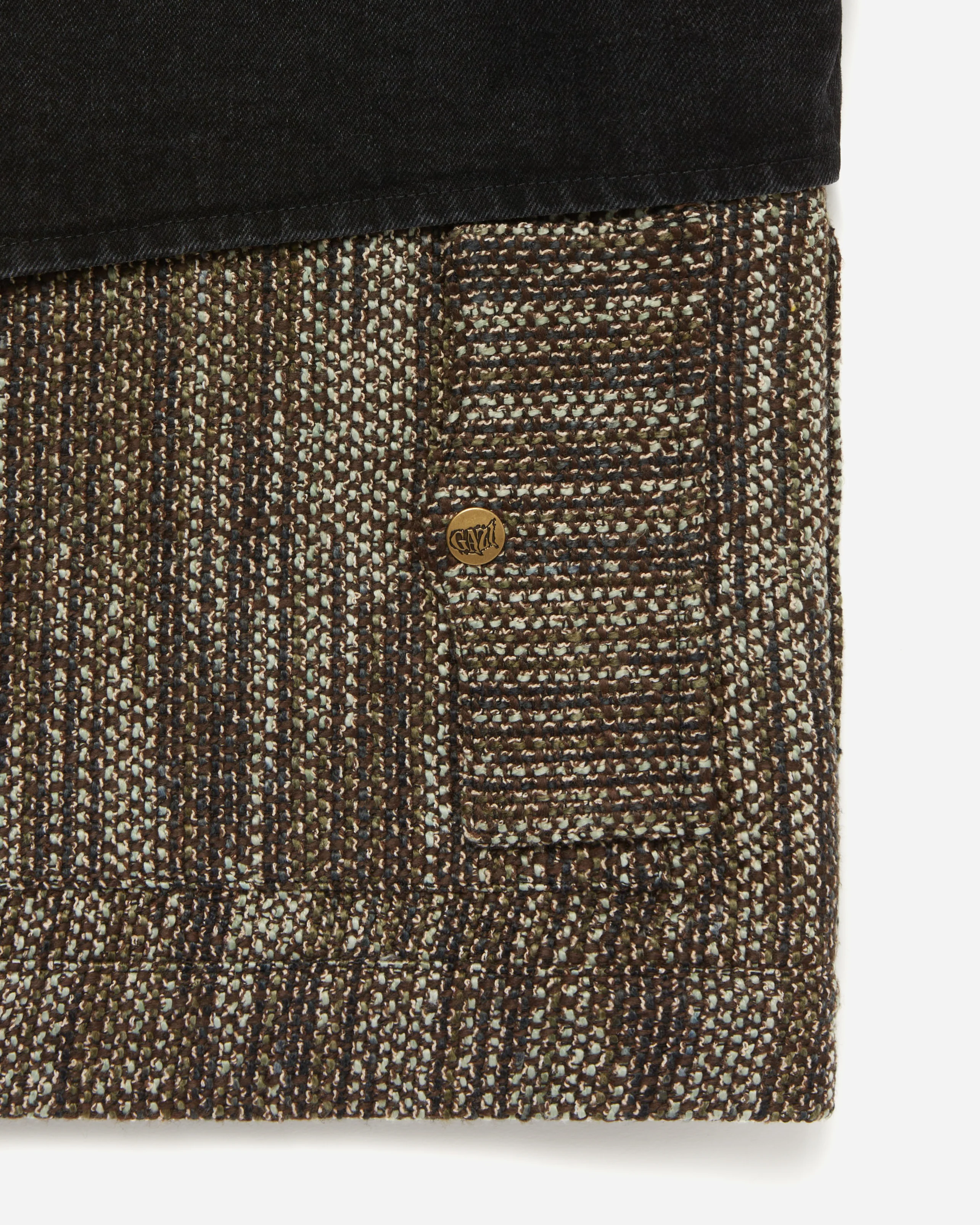 Western Snap Denim Jacket Black/Tweed - Image 6