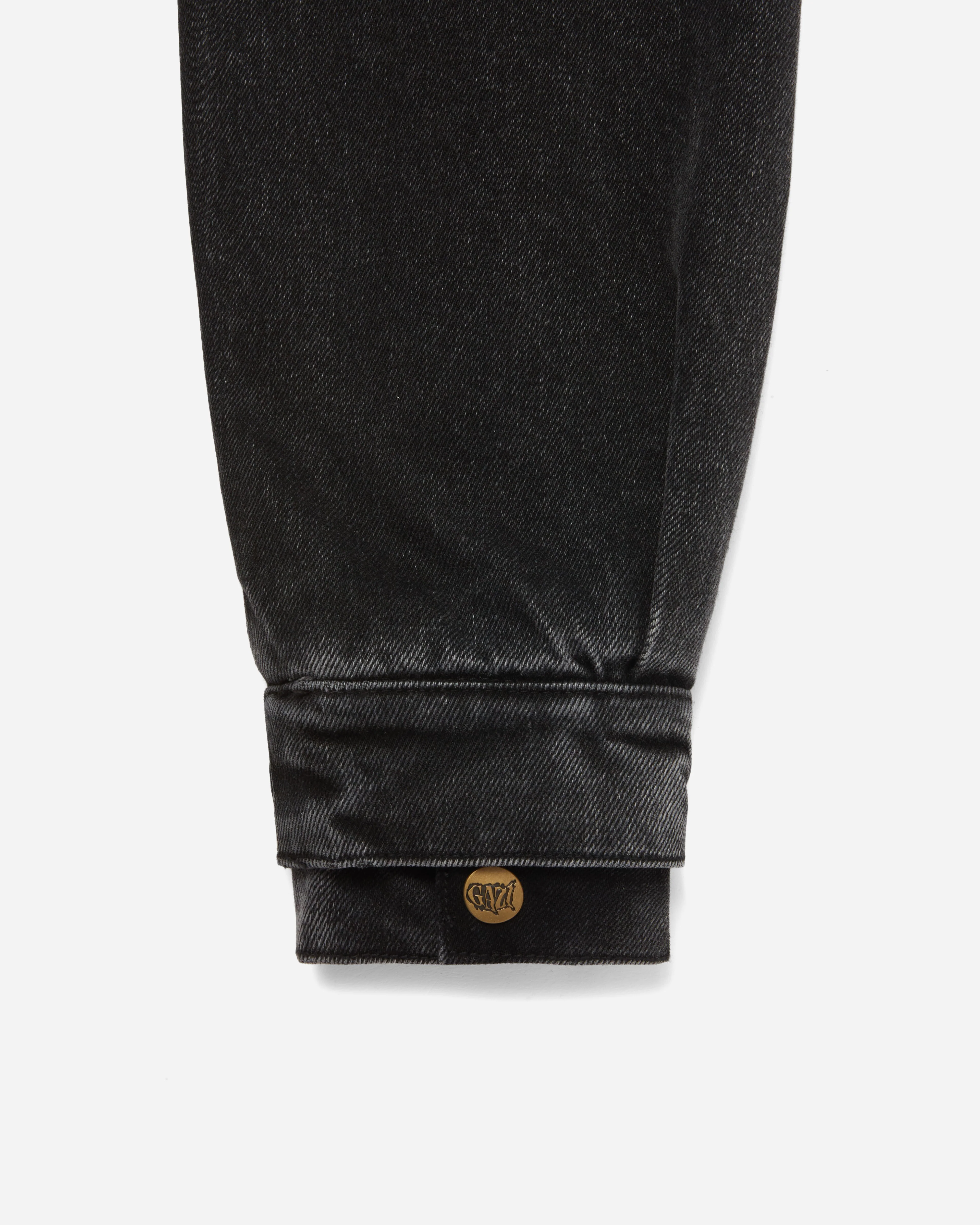 Western Snap Denim Jacket Washed Black - Image 6