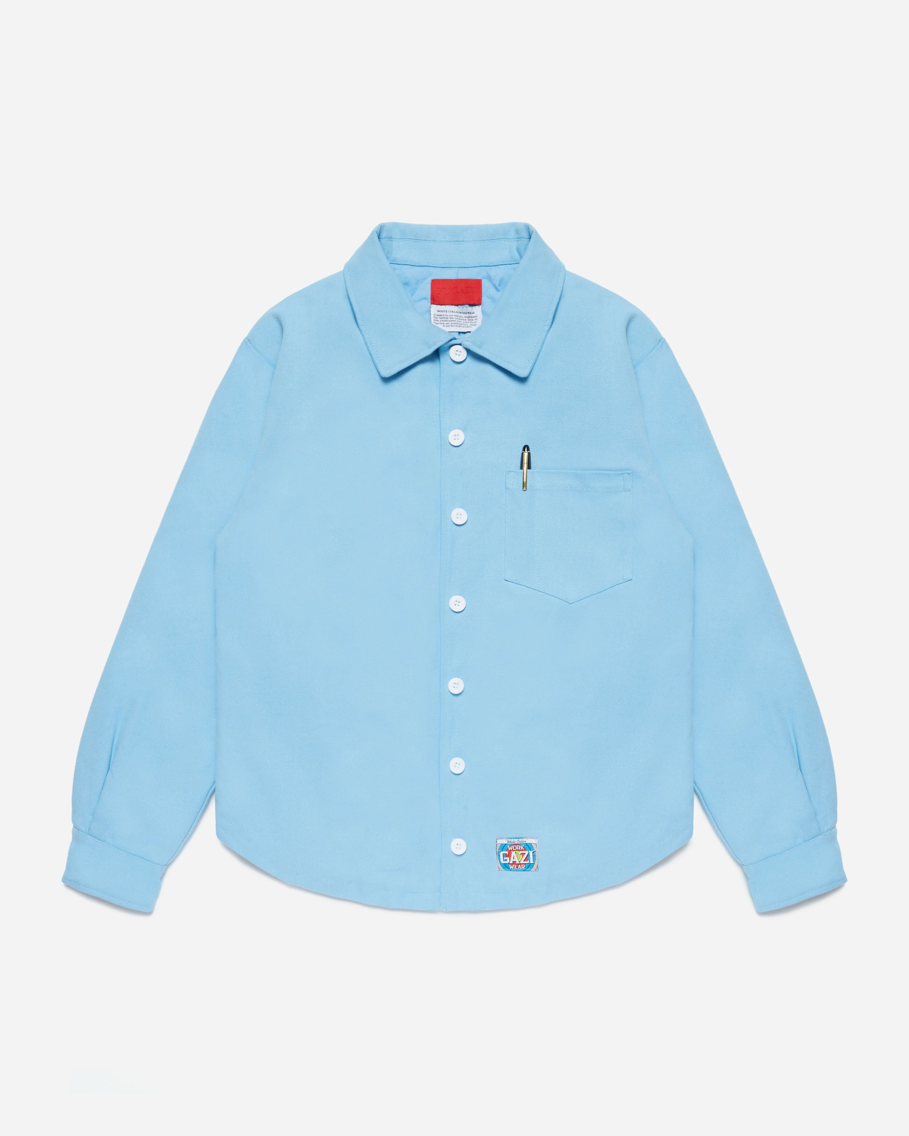 White Collar Work Jacket Blue