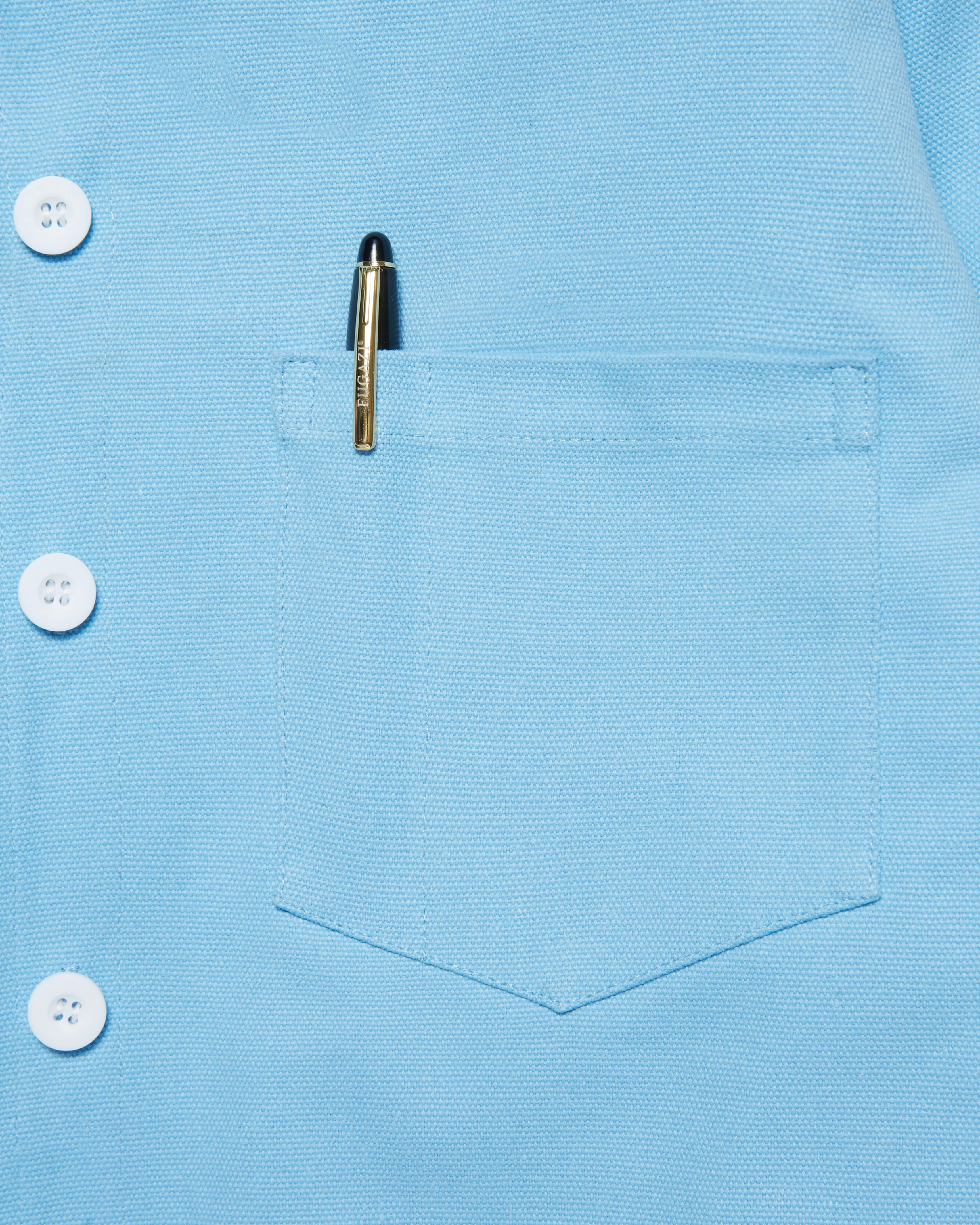 White Collar Work Jacket Blue - Image 3