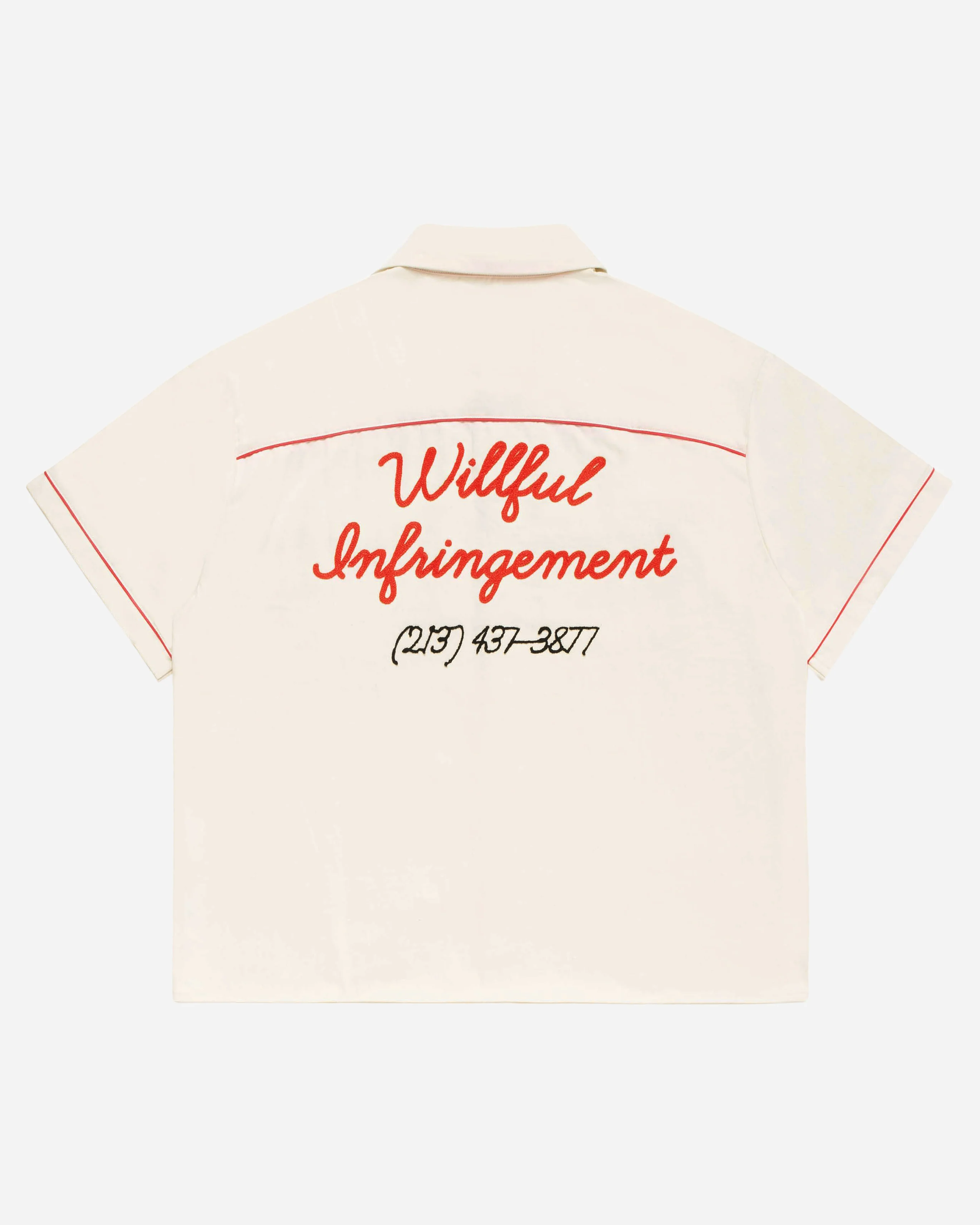 Willful Infringement Bowling Shirt Cream - Image 3